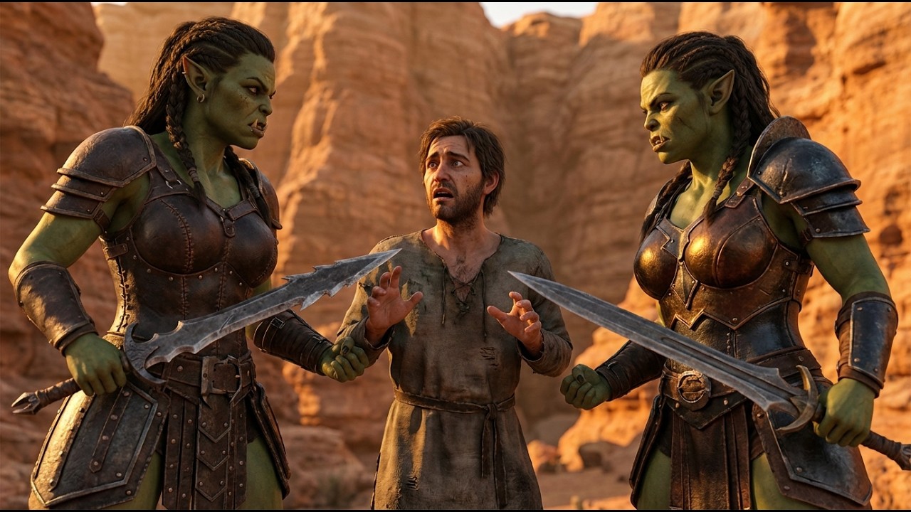 Two Brutal Orc Warriors Force a Weak Human Into a Life-or-Death Challenge!