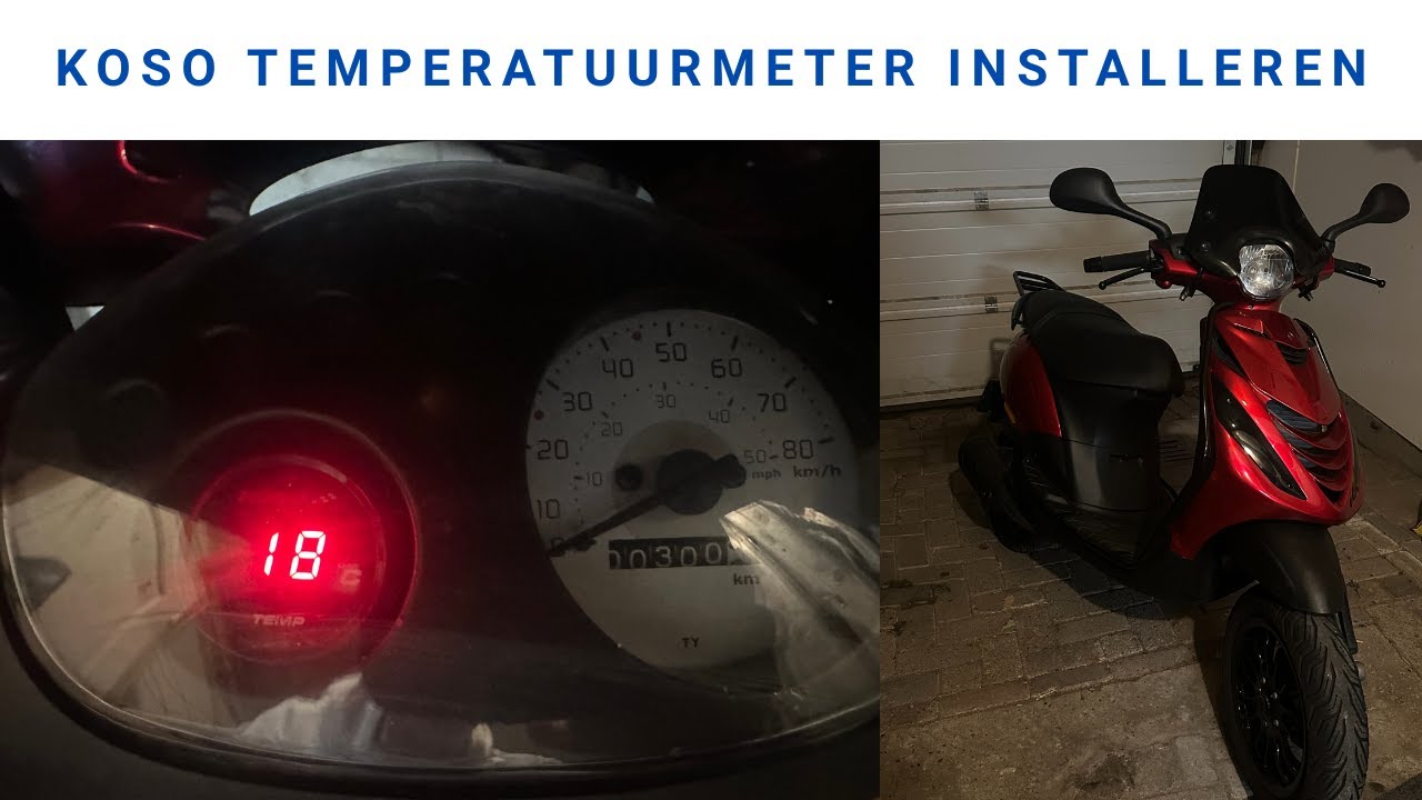 Koso temperatuurmeter installeren (zip a1 180cc project)