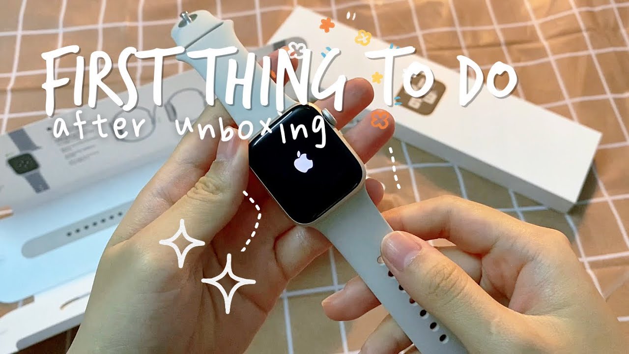 Starlight Apple Watch SE 2🌼 40mm unboxing + screen protector + straps