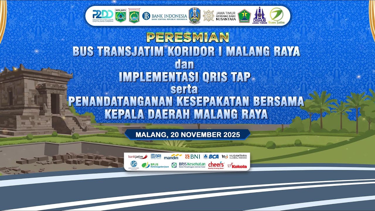 🔴LIVE PERESMIAN BUS TRANSJATIM KORIDOR I MALANG RAYA DAN IMPLEMENTASI QRIS TAP