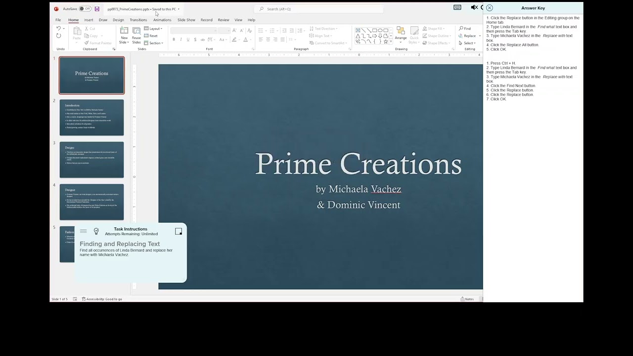 PowerPoint Section 3  - Skills Check Exam