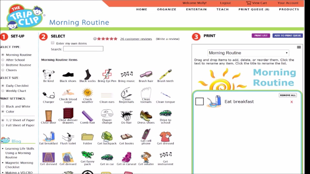 Make your kids accountable with a morning routine checklist