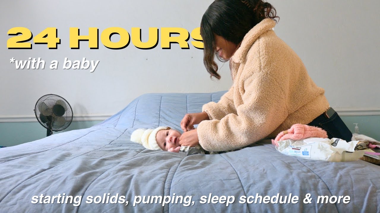 24 hours with a 7 month old| Starting solids| nap schedule| morning routine| bedtime routine &more