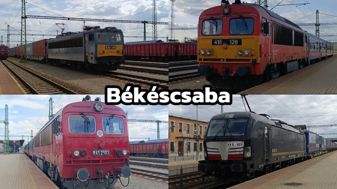 Vonatok Békéscsaba / Trains at Békéscsaba [ 4K Ultra HD]