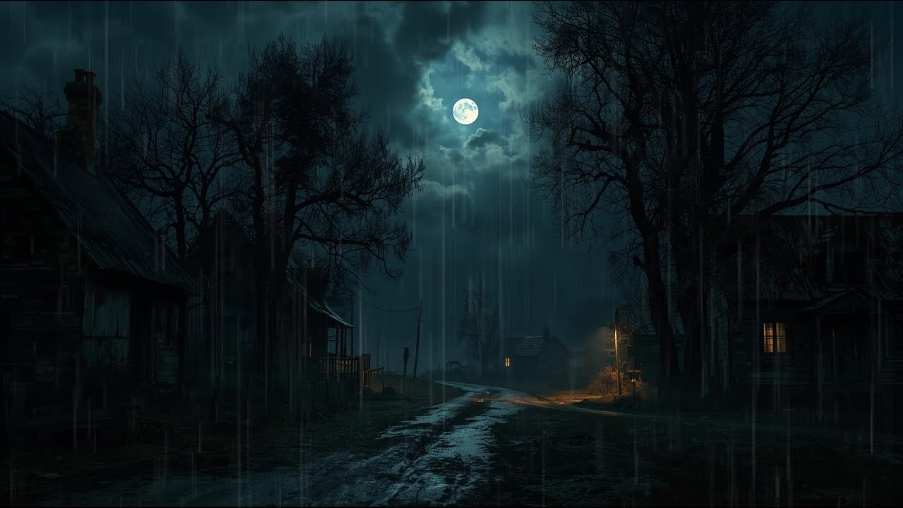 Rainy Night Ambience Rural House | Calm Night Sleep Sounds