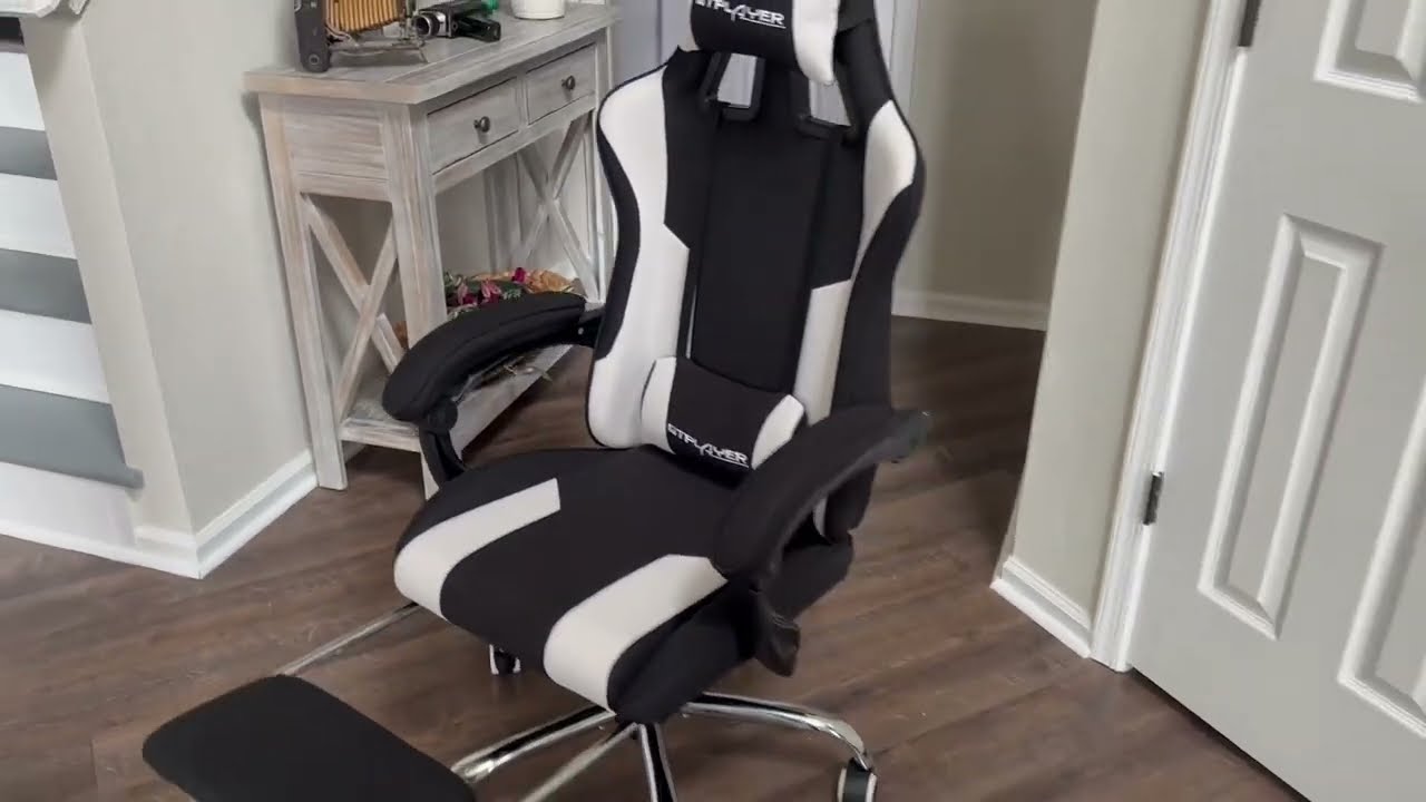 GTPLAYER Gaming Chair, Computer Chair with Footrest and Lumbar Support, Height Adjustable Game Chair
