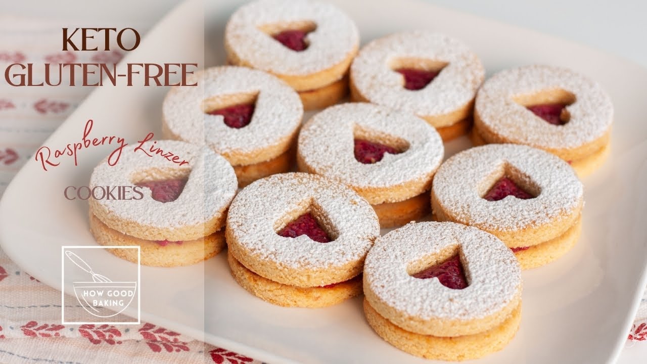 Keto Gluten free RASPBERRY LINZER COOKIES | Sugar free SANDWICH COOKIES WITH RASPBERRY JAM