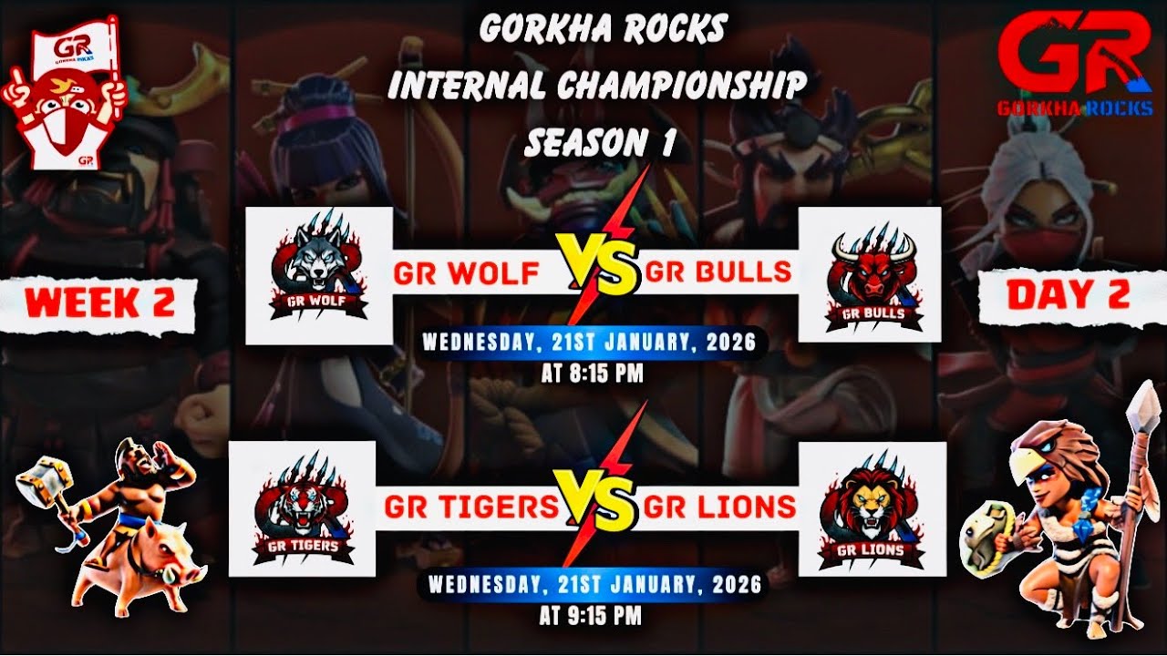 Gorkha Rocks Internal Championship Season 1 LIVE | Gold pass Giveaway    |CLASH OF CLANS |