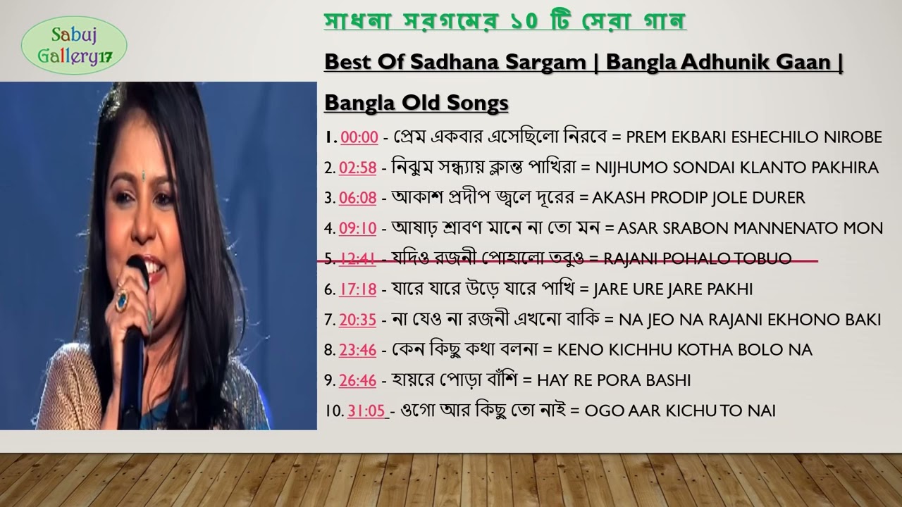 Best Of Sadhana Sargam Songs | Bangla Adhunik Gaan | Bangla Old Songs | সাধনা সরগমের সেরা গান |