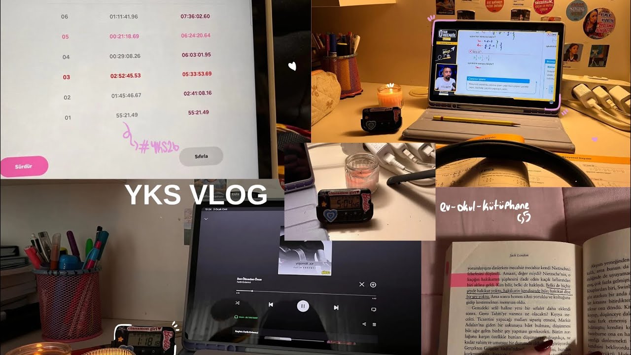 4 günlük YKS ders çalışma vlog🌷📚|| ev,okul,kütüphane#yks2026 