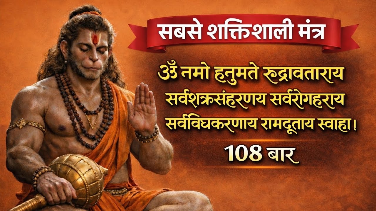 ॐ नमो हनुमते रुद्रावताराय 108 बार | Hanuman Mantra, Hanuman Ji, Bhakti, 108 Times, Powerful Mantra