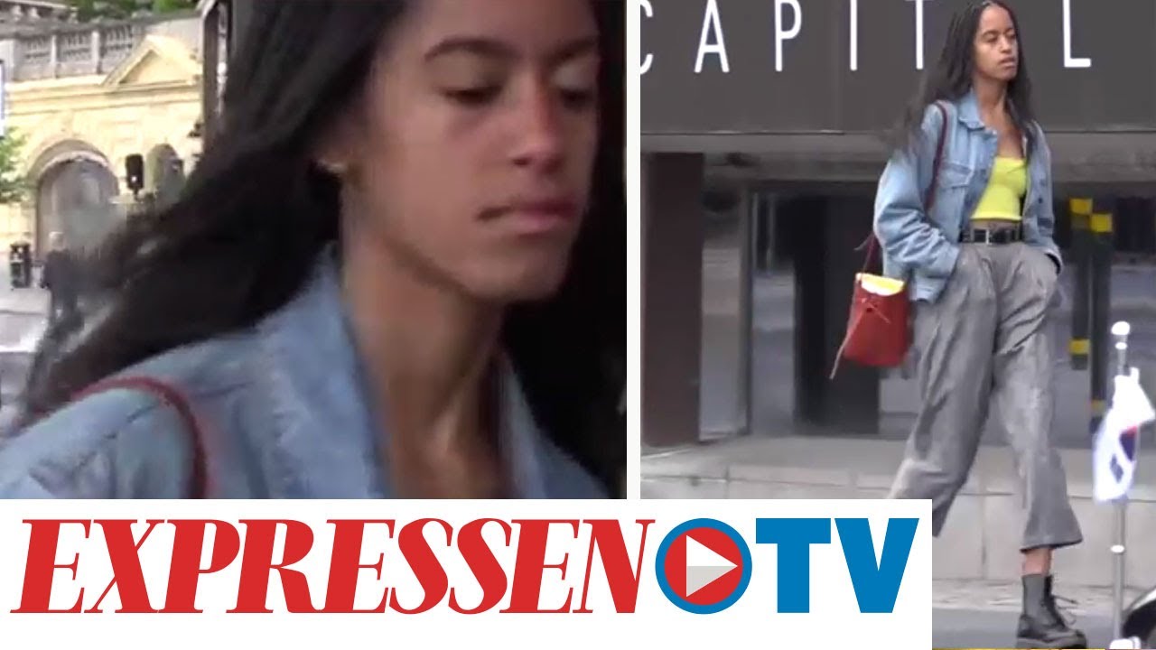 Obamas i  Stockholm - Malia tog en morgonpromenad i stan