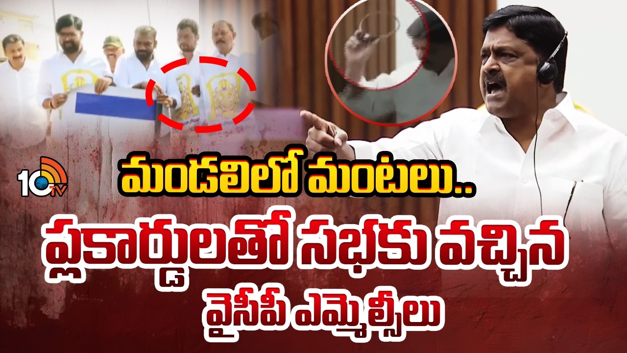 AP Mandali Sessions | YCP Vs TDP | మండలిలో మంటలు.. ప్లకార్డులతో సభకు వచ్చిన వైసీపీ ఎమ్మెల్సీలు
