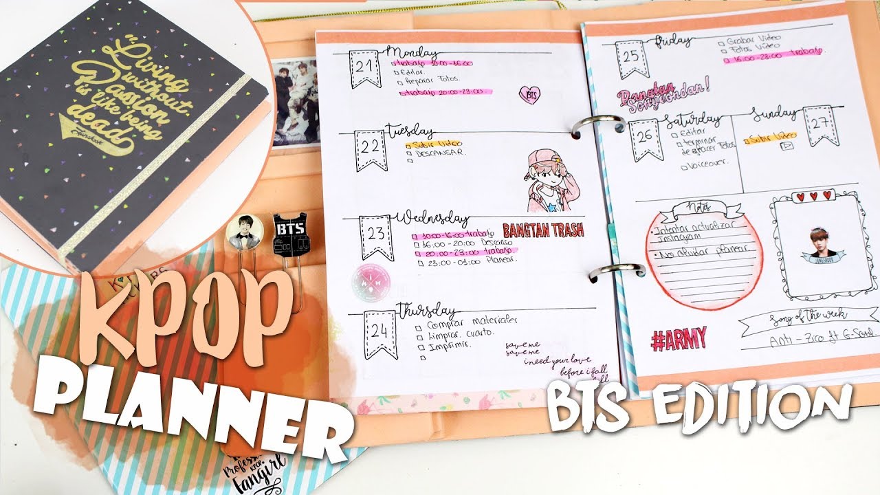 DIY KPOP: KPOP PLANNER UNDER 4€ |K-freakEnglish| BTS Edition | Back to school