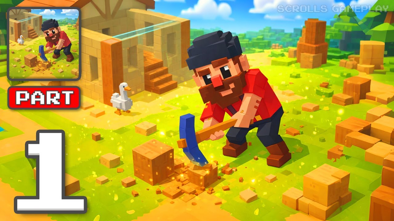 Craft Valley: Building Game - Gameplay Walkthrough Part 1 - Build Shape Valley Life (iOS, Android)