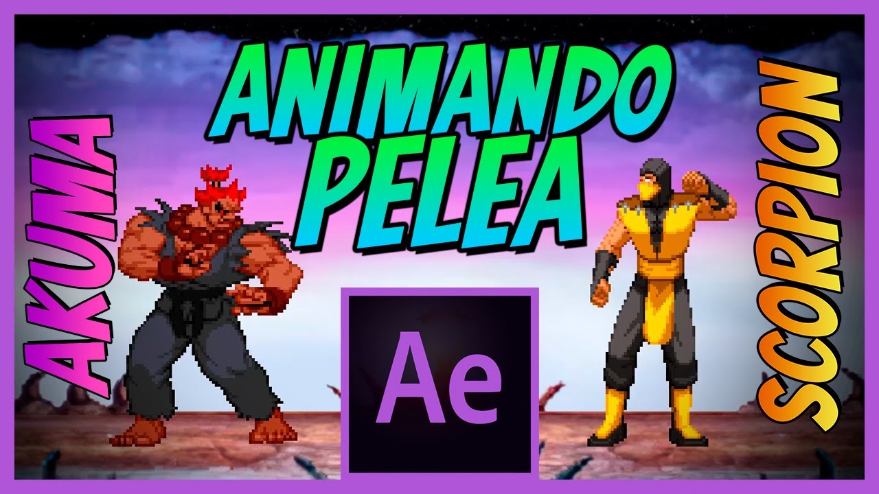 Animación de SPRITES en after effects ¡Combate final! Scorpion vs Akuma 🎮