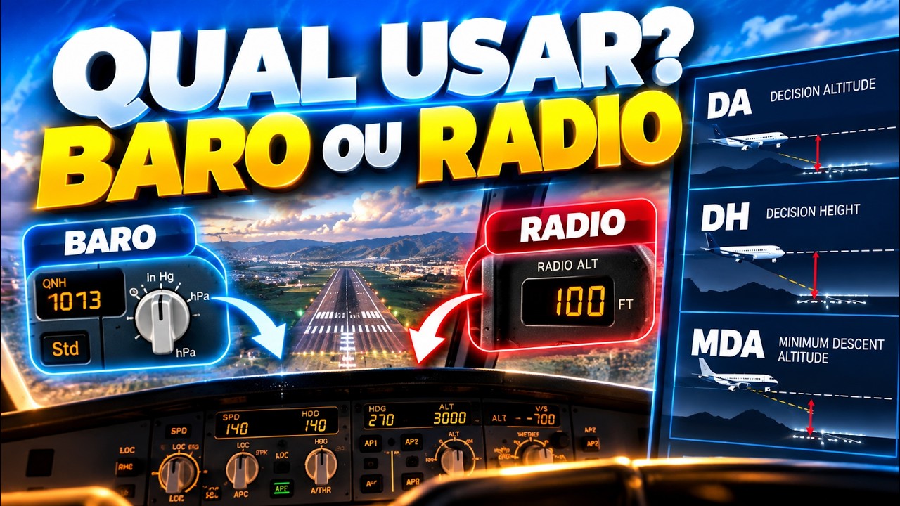 Quando usar a DA, DH ou MDA e utilizar BARO e RADIO?