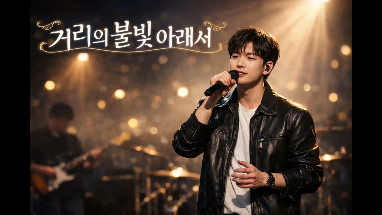 거리의 불빛 아래서 | 남자 싱글 보컬 감성 트로트 발라드 | AI 음악