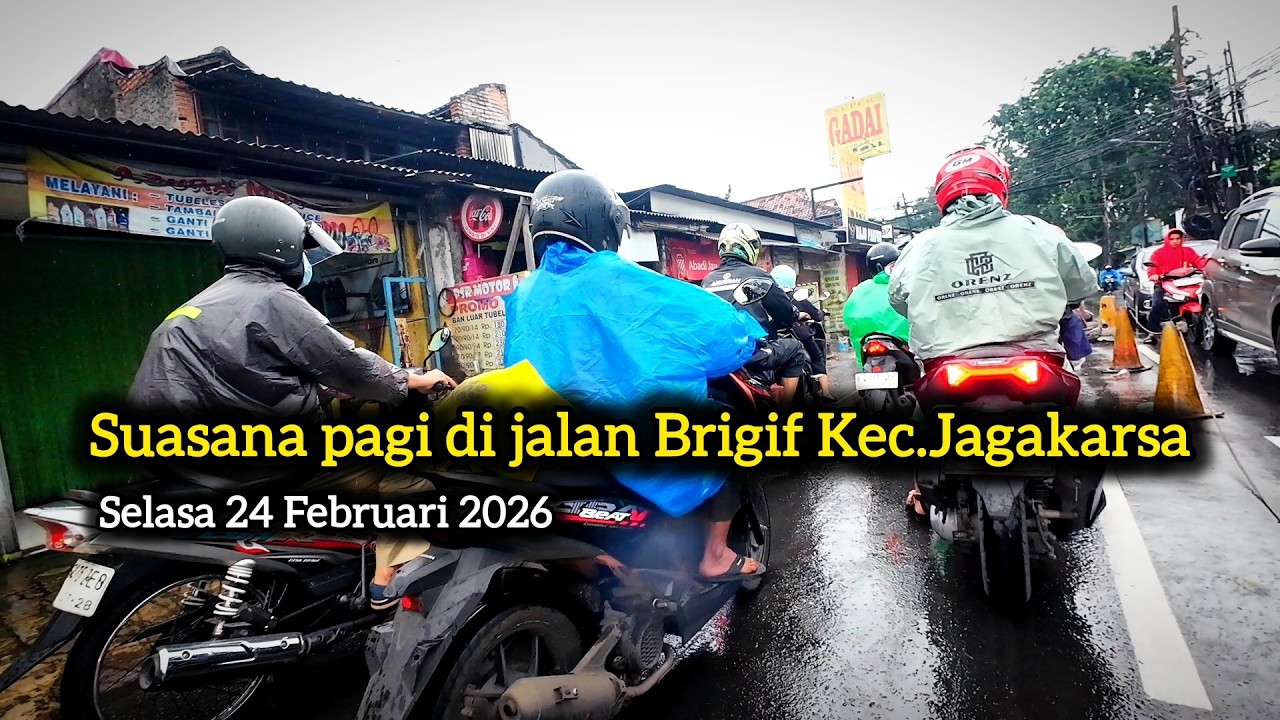 Suasana pagi 24 Februari 2026 di jalan Brigif Kec.Jagakarsa Jak-Sel - suasana jalan - BABEH INAL