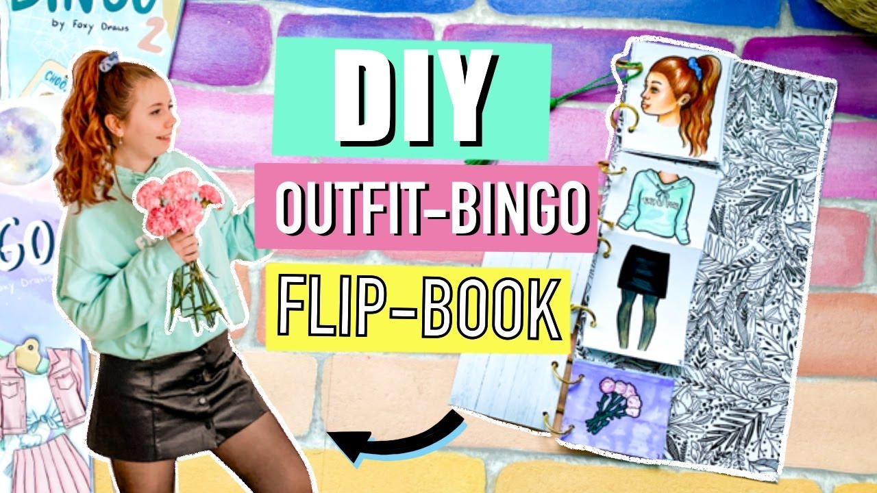 DIY Outfit Bingo FLIP BOOK 📖 | Mein Kleiderschrank 👗 als Buch! || Foxy Draws