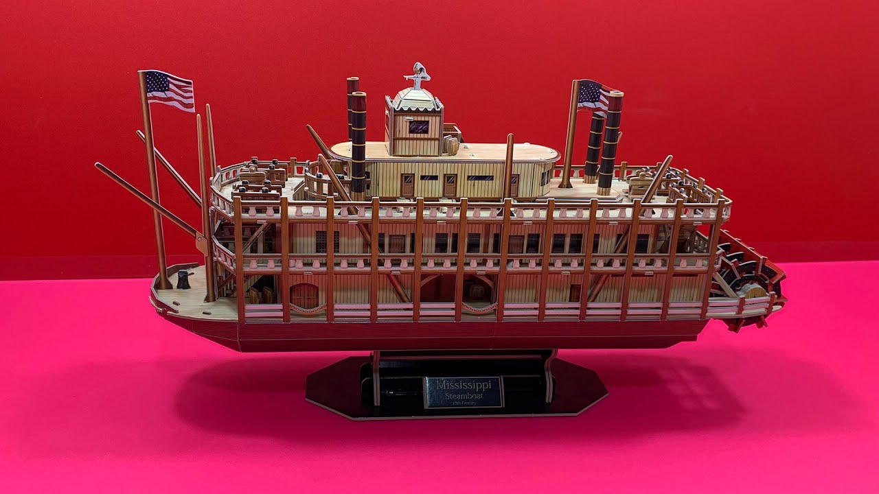 DIY Craft Instruction 3D Puzzle Cubicfun MISSISSIPPI STEAMBOAT