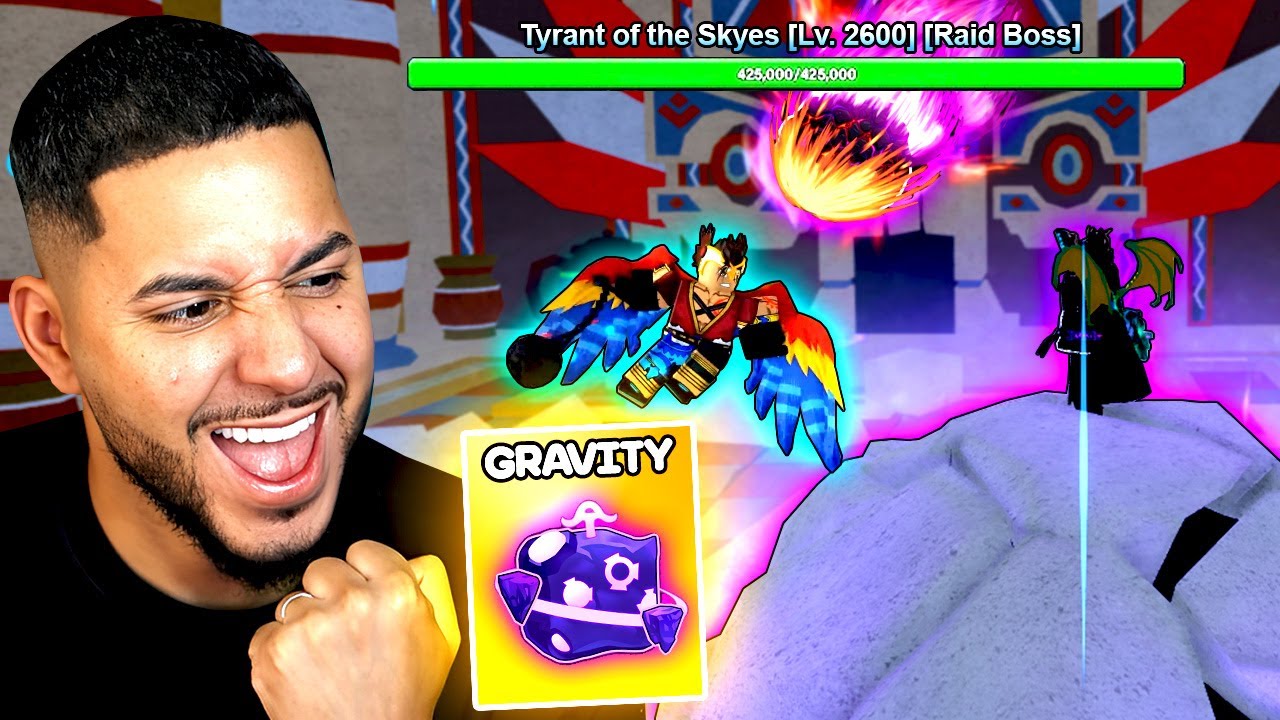 🦅Enfrentei o NOVO RAID BOSS e Despertei a Gravity Rework Completa no Blox fruits ☄️