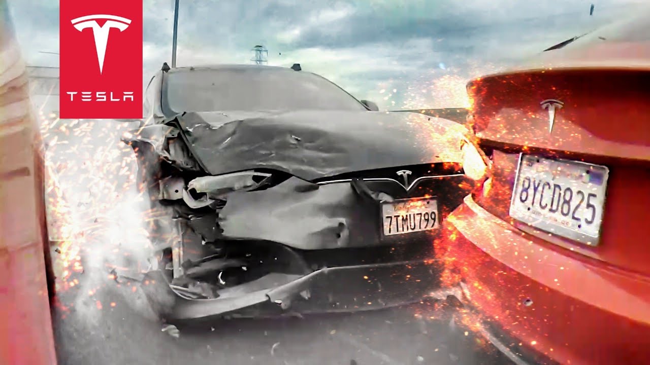 TESLA DRIVER CAUSE MASSIVE TESLA CRASH