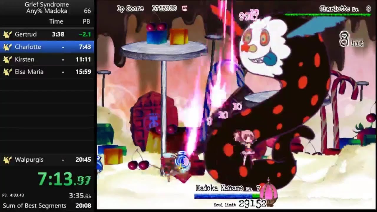 Grief Syndrome any% Madoka speedrun in 15:52 IGT [current world record]