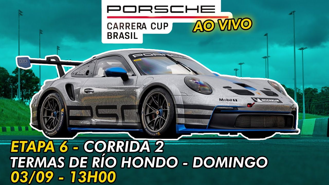 PORSCHE CUP BRASIL - CORRIDA 2 AO VIVO - Termas de Río Hondo (Argentina) - Domingo 2/09 - às 13H