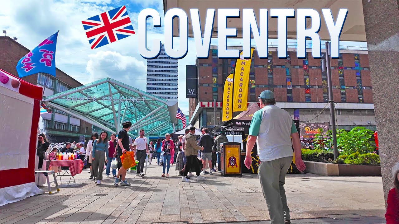 Quiet Summer Walk: Coventry City Centre in 4K | July 2025