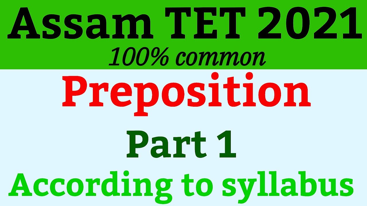 DP Info & Guide/Preposition/Assam TET 2021/English