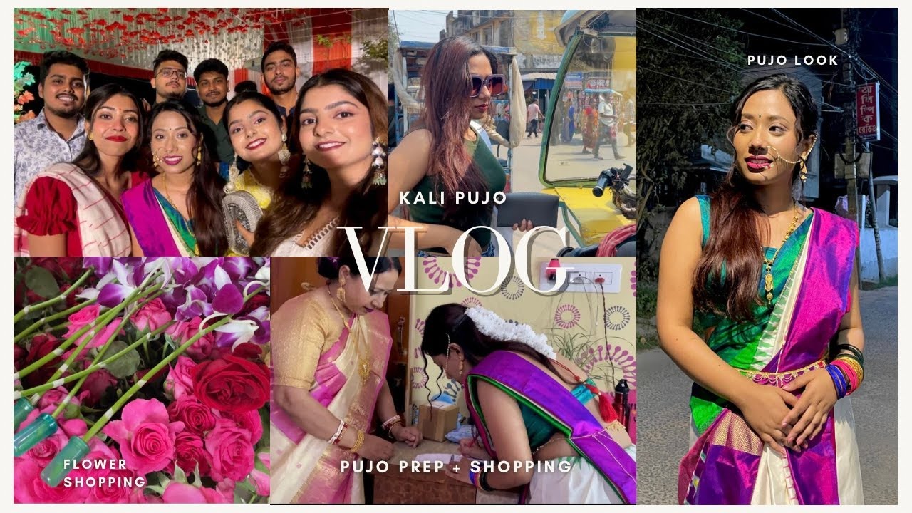 Pujo prep + shopping Vlog | Best friend ar barir kali pujo✨ Bengali sabeki saaj
