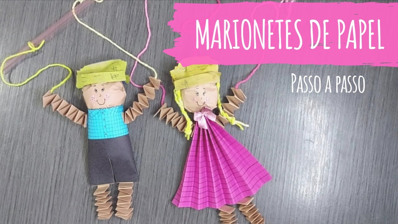 Marionete de papel passo a passo
