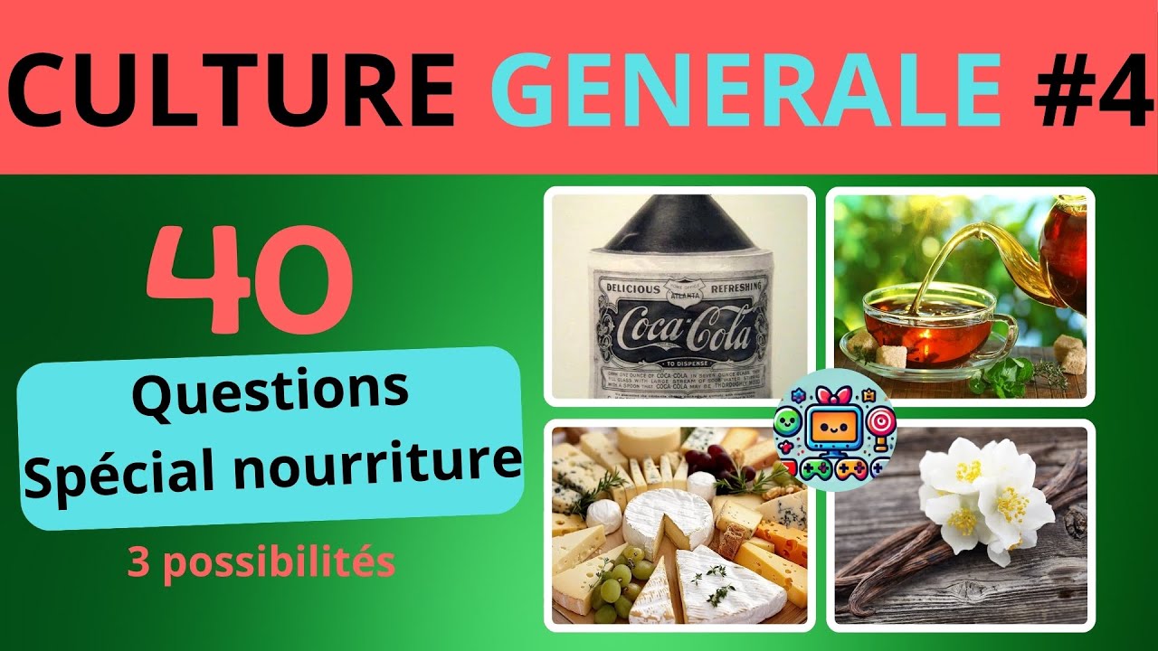 🧠QUIZ de culture GENERALE #4 : 40 questions de culture sur la NOURRITURE