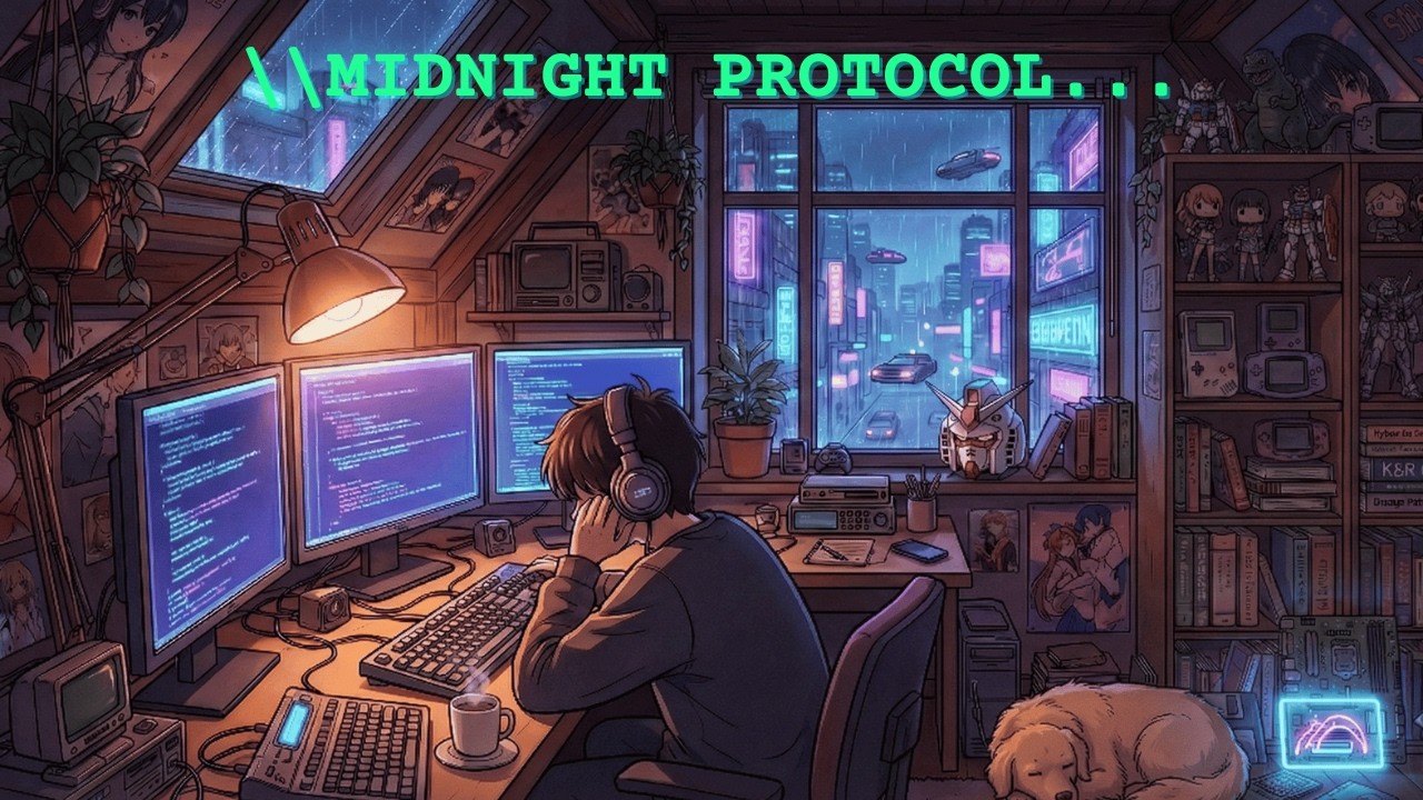 2 Hour Lofi Hip Hop in the Rain 🌧️ Late Night Coding & Study Music | Localhost Zero