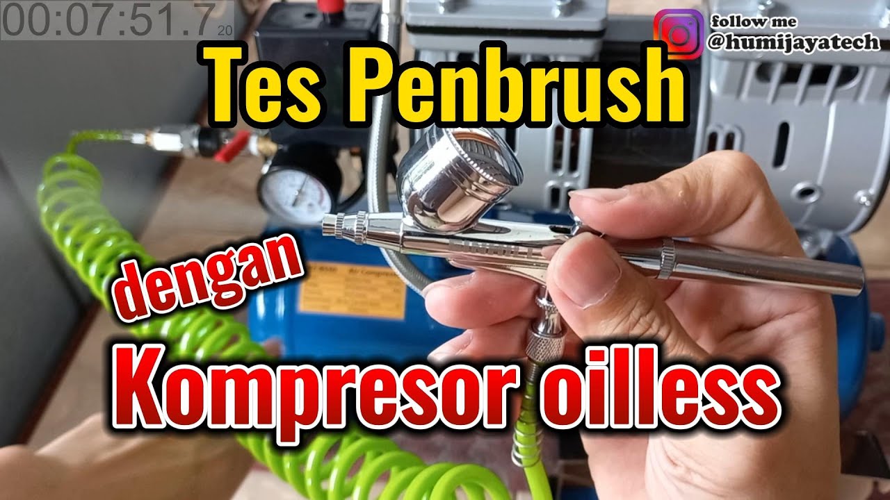 #Humijayatech - Tes Kompresor Oilless Benz Pakai Penbrush Einhill