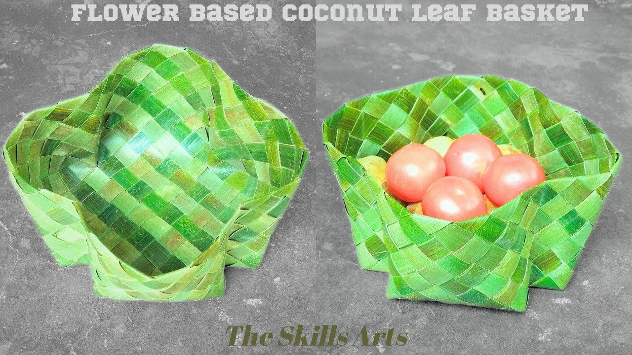 Basket Of Coconut Leaves Like a Flower  🌺/  Flower Based Basket  #theskillsarts