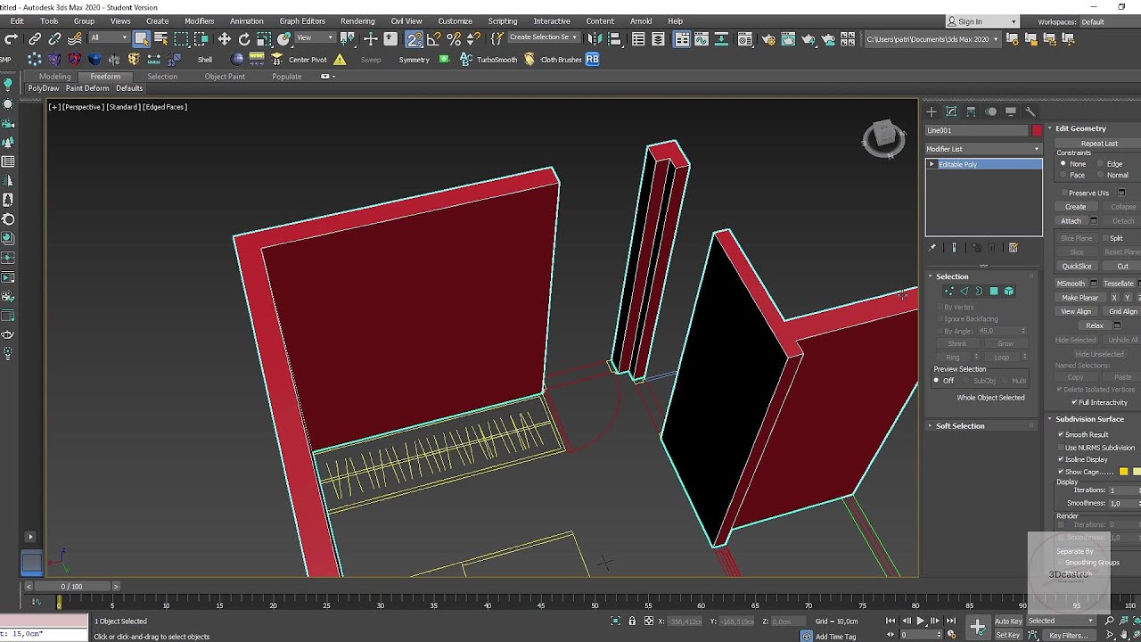 Como subir paredes e fazer forro no 3dsmax