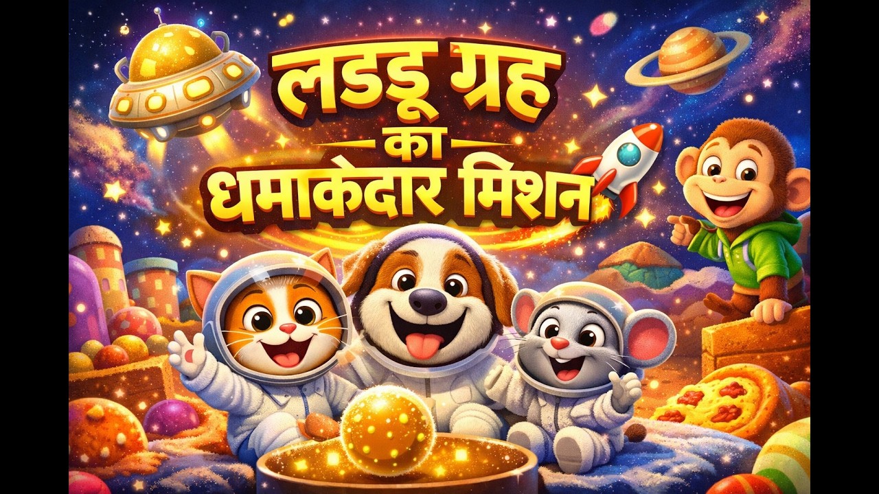 &ldquo;स्पेस लड्डू का रहस्य&rdquo; 🤖🍡#viral #cartoon #kidsvideo #animation #kidscartoon #bacchokecartoon #funny