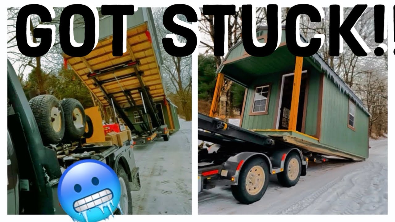 Delivering Two Sheds in The Snow.[ NOT RECOMMEDED! ]