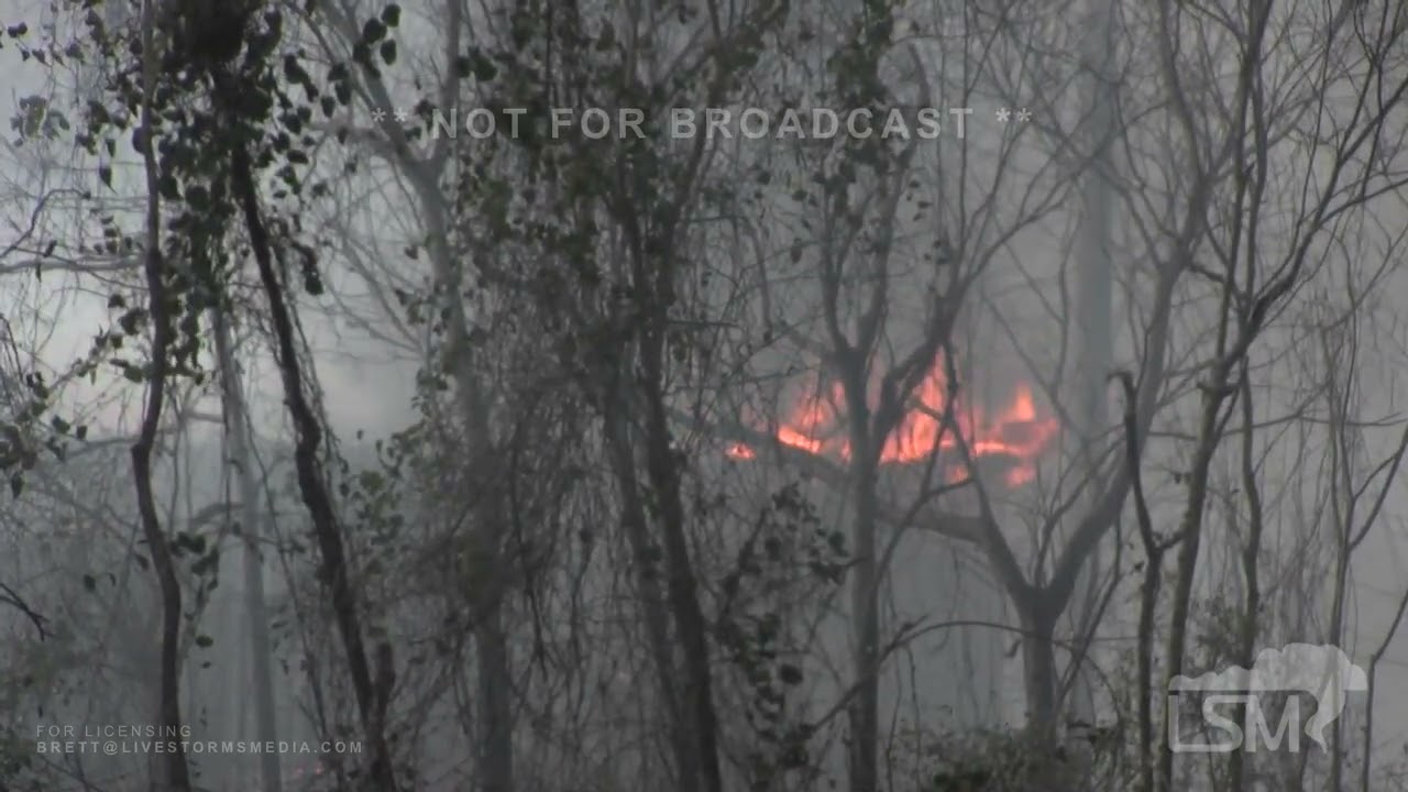 01-12-2023 Selma, AL - Damaged Structure on Fire and Trees Down
