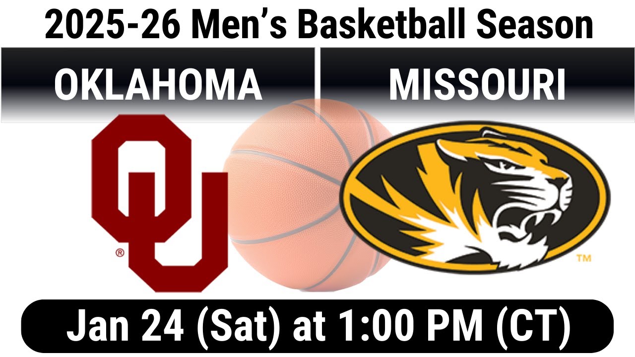 2026 Jan 24 MBB Oklahoma OU Sooners vs Missouri Tigers FULL GAME Men's Basketball 20260124
