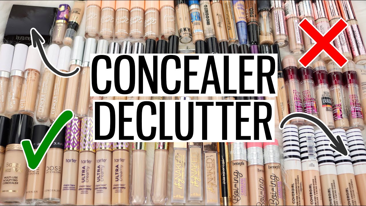 HUGE CONCEALER COLLECTION DECLUTTER 2021 😱 GETTING RID OF MY MAKEUP!