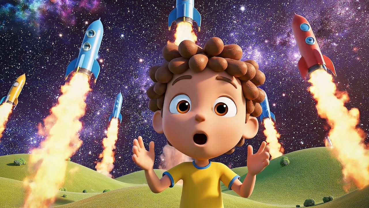 Cinco Pequenos Foguetes de Brinquedo! | Rimas e Canções Infantiles