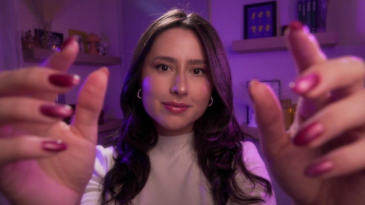 ASMR Moonlight Hand Movements for Sleep 🌙 Slow Face Scratching, Spirals, Visuals & Relaxation