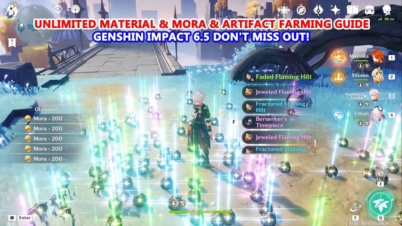 Genshin Impact 6.5 Don't Miss Out! : Unlimited Material & Mora & Artifact Farming Guide