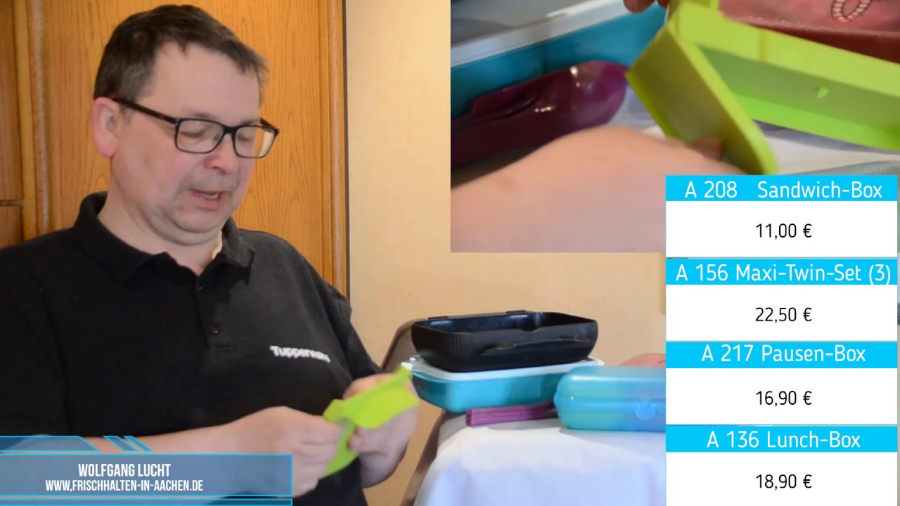 Sandwich-Box, Pausen-Box, Lunch-Box und Maxi-Twin-Set von Tupperware