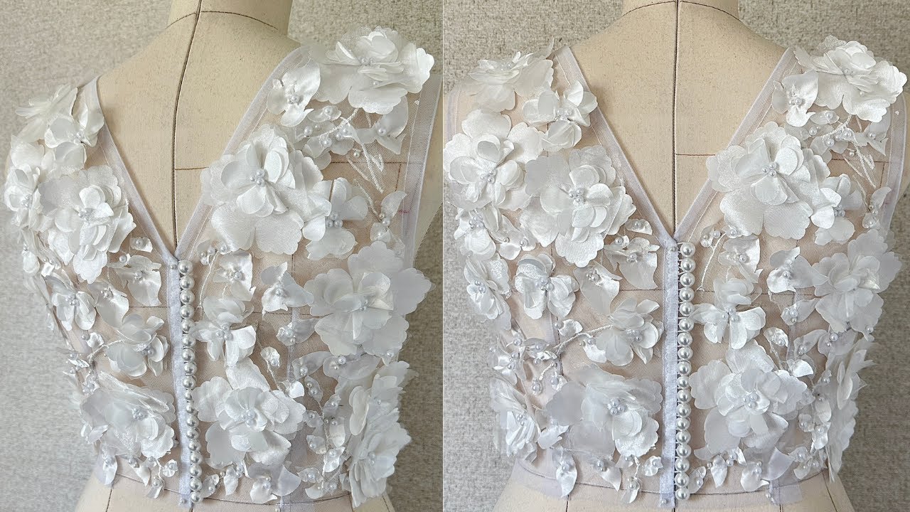 How To Sew Elastic Button Loop Closure For Wedding Dress