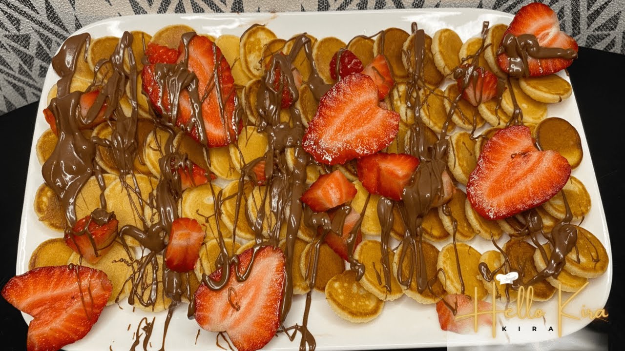 Mini PANCAKES fraises / nutella  MOELLEUX inspirée de POUPETTE KENZA