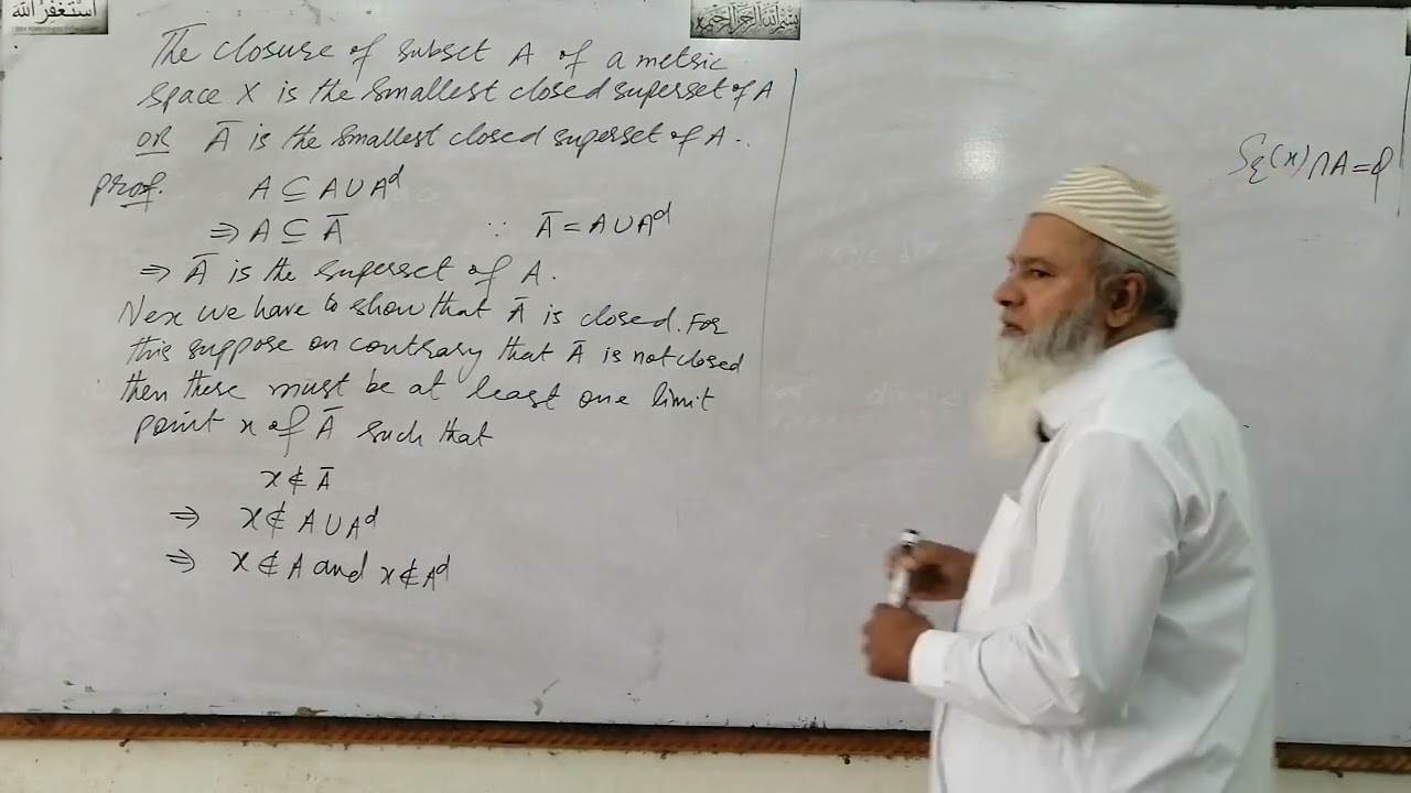 Closure of a subset A of a Metric Space is the smallest closed superset of A, Z.R. Bhatti